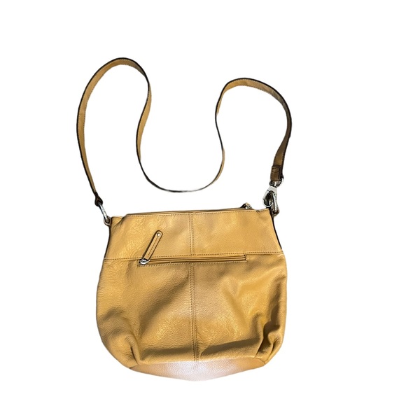 Tignanello Beige Multipocket Soft Pebbled Leather Shoulder Crossbody Bag - Picture 3 of 15